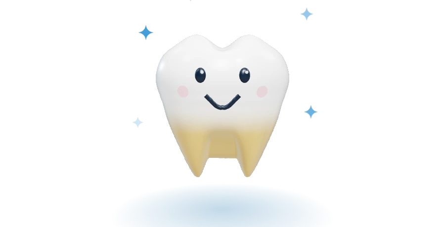 Tooth half yellow, half white: teeth whitening